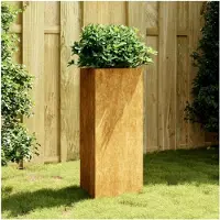 Markenlos Cortenstahl Pflanzkübel Hoch 40x34,5x75 cm Rostig für Garten, Balkon und Terrasse – Wetterfester Stahl, langlebig, Platz für Pflanzen, Gemüse und Kräuter
