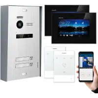 Balter EVO Aufputz Silber 7" WiFi Monitor Schwarz + Talk Video Türsprechanlage Set 2 Familienhaus