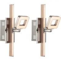 Globo 2x LED Wandleuchte, Spot beweglich, Chrom nickel, L 25 cm