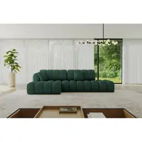 ALTDECOR Ecksofa mit Schlaffunktion und Bettkasten OLEA-L2-S - 321x164x75cm Dunkelgrün - Corner Sofa Eckcouch Couch L-Form, links/rechts angeordnet Schlafcouch Ausziehbar Wohnlandschaft