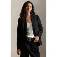 Ralph Lauren für Damen. 211907268002 Amerikanische Jacke aus Wolle und schwarzem Elastan (40), Lässig, Klassisch