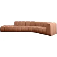 ALTDECOR Modulares Sofa Ecksofa in L-Form - Tilmo-L1 - 399x194x70 cm Apricot - Corner modular Sofa Eckcouch Couch Wohnlandschaft Cauchsofa Bodensofa Polstersofa