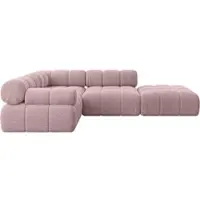 ALTDECOR Modulares Sofa Ecksofa in L-Form - Felto-L1 - 285x190x70 cm Rosa Corner modular Sofa Eckcouch Couch Wohnlandschaft Cauchsofa Polstersofa