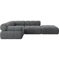 ALTDECOR Modulares Sofa Ecksofa in L-Form - Felto-L1 - 285x190x70 cm Dunkelgrau Corner modular Sofa Eckcouch Couch Wohnlandschaft Cauchsofa Polstersofa