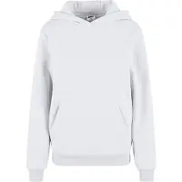 Urban Classics lässiger Damen Hoodie Rippbündchen Kapuze 330 g/m² mit Baumwolle Weiß