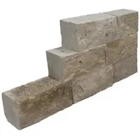 WOHNRAUSCH Travertin-Mauersteine, 0,5 m2, Travertin, braun, L: 20-50 cm, B: 18-20 cm, H: 15 cm, offenporig, gespalten, getrommelt