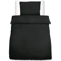 Beautissu BETTBEZUG Meline 135x200cm + Kissenbezug 80x80cm Schwarz Seersucker (2tlg)