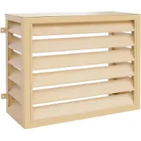 Mendler Verkleidung für Klimaanlage/Wärmetauscher MCW-O43, Abdeckung Schutzgitter, Metall 73x97x38cm Eiche-Optik