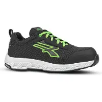 U Power Mitch ESD, Uni, Erwachsener, Sicherheits-Sneakers, Schwarz, Grün, Weiß, Schnürverschluss, Ethylen-Vinylacetat (EVA), Gummi