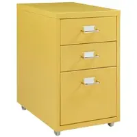 Helloshop26 - Büroschrank Aufbewahrungseinheit auf Rollen Stahl 48 x 28 x 41 cm gelb 03_0009119