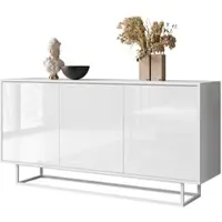 Lookway SIDEBOARD SANAYI auf weißem Gestell, Hochglanz Weiß