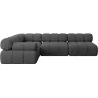 ALTDECOR Modulares Sofa Ecksofa in L-Form - Mende-L2 - 285x190x70 cm Grau Corner modular Sofa Eckcouch Couch Wohnlandschaft Cauchsofa Polstersofa