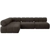 ALTDECOR Modulares Sofa Ecksofa in L-Form - Samaro-L2 - 285x190x70 cm Braun universal, links/rechts Corner modular Sofa Eckcouch Couch Wohnlandschaft Cauchsofa Polstersofa