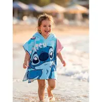 Disney Stitch Strandponcho Mikrofaser, Blau