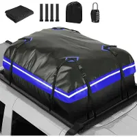 Famanu Dachbox 425 Liter - Wasserdicht, mit Antirutschmatte und Sicherheitsgurten, Blau