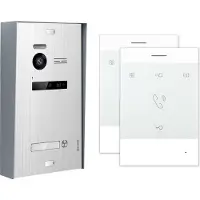 Balter EVO Aufputz Silber 2-Draht 2x Talk Analoge Sprechstelle Türsprechanlage Set 1 Familienhaus