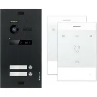 Balter EVO Schwarz 2-Draht BUS Talk Analoge Sprechstelle Türsprechanlage Set für 2 Familienhaus