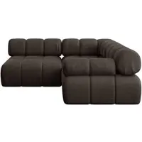 ALTDECOR Modulares Sofa Ecksofa in L-Form - Mende-L1 - 190x190x70 cm Braun Corner modular Sofa Eckcouch Couch Wohnlandschaft Cauchsofa Polstersofa