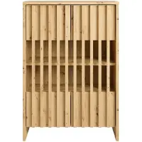 Masseno Kommode ZEPHYR 60 cm Sideboard mit 2 Türen für Wohnzimmer Schlafzimmer Modern 60x34x87 cm Eiche Artisan
