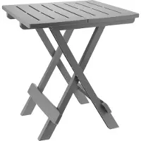 Spetebo Kunststoff Klapptisch 45 x 43 cm - hellgrau - Garten Beistelltisch klappbar