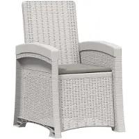 vidaXL Liegesessel Garten Rattan-Optik Weiß und Hellgrau PP