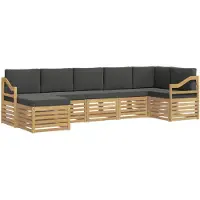 vidaXL Outdoor-Sofagarnitur 7 pcs Weiß und Anthrazit