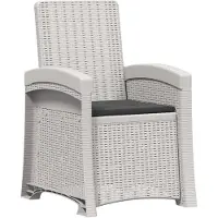 vidaXL Liegesessel Garten Rattan-Optik Weiß und Anthrazit PP