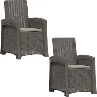 vidaXL Liegesessel Garten Rattan-Optik 2 Stk. Hellgrau PP