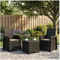 vidaXL Liegesessel Garten Rattan-Optik 2 stk. Anthrazit und Taupe PP