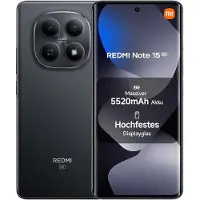 Xiaomi Redmi Note 15 5G Smartphone 8GB/256GB 6,77" 5520mAh, 45W TurboCharge Schnellladefunktion, Wet Touch 2.0 Technologie, Schwarz