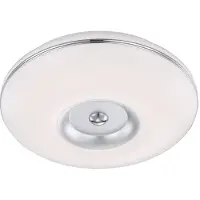 Globo Lighting LED Deckenleuchte, Alu, nickel matt, satiniert, D 34 cm