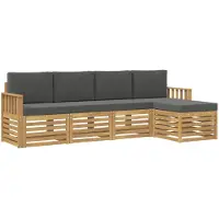 vidaXL Outdoor-Sofagarnitur 5 pcs Weiß und Anthrazit