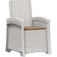 vidaXL Liegesessel Garten Rattan-Optik Weiß und Taupe PP
