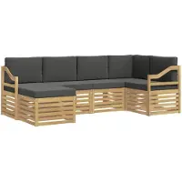 vidaXL Outdoor-Sofagarnitur 6 pcs Weiß und Anthrazit Polyester