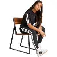 Adidas Trainingstights "ESSENTIALS 3-STREIFEN COTTON LEGGINGS" sportlicher Look mit 3-Streifen, aus Baumwolle und Elasthan
