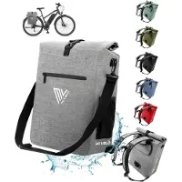 MIVELO 3-in-1 wasserdichte Packtasche - Für Gepäckträger - PVC-frei - 25 L - Grau