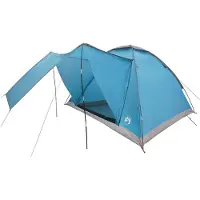 vidaXL Campingzelt 4 Personen Blau Polyester und Stahl