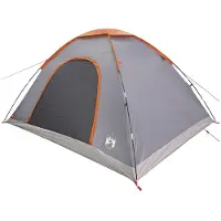 vidaXL Campingzelt 6 Personen Grau und Orange