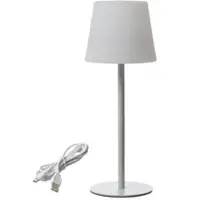 MARELIDA LED Garten Tischlampe - 4 Helligkeitsstufen - 2 Höhen - H: 40cm - wiederaufladbar per USB - f. Außen