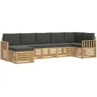 vidaXL Outdoor-Sofagarnitur 7 stk. Weiß und Anthrazit