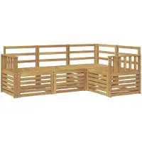 vidaXL Outdoor-Sofagarnitur 4 Stk. Weiß Massivholz Akazie