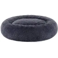 Famanu Hundebett Groß Rund – Waschbares Plüsch Katzen- und Hundebett mit Herausnehmbarem Kissen, Durchmesser 90 cm