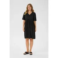 Kaffe Jerseykleid "Damen Jerseykleid KAmolly", Damen, Gr. 42, N-Gr, schwarz (schwarz deep), Obermaterial: 98% Polyester PES. 2% Elasthan EL., Kleider Jerseykleid
