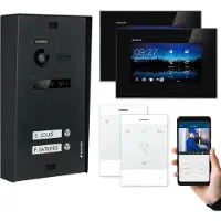 Balter EVO Aufputz Schwarz 7" WiFi Monitor Schwarz + Talk Video Türsprechanlage Set 2 Familienhaus