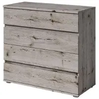 Masseno Kommode HEIMOR 91,5 cm Sideboard mit 4 Schubladen für Wohnzimmer Schlafzimmer Modern 91,5x42x85 cm Eiche Wellington
