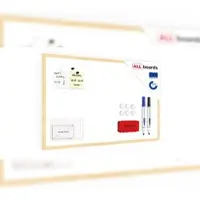 Allboards Magnetisches Whiteboard mit Naturholzrahmen 80x50cm