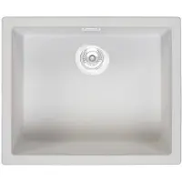 Pure.Sink Küchenspüle 50x40 cm Weiß Unterbau und Aufbau