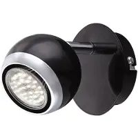 Globo LED Wandlampe, Chrom, beweglicher Spot, schwarz, H 11,5 cm