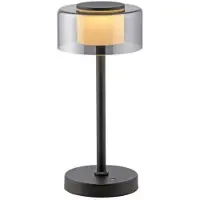 Paul Neuhaus LED-Schreibtischlampe, USB-Anschluss, schwarz, batteriebetrieben, Touch-Dimmer mit Speicherfunktion, 3000 K
