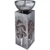 Globo LED Solarleuchte, Pflanzenschale, Metall, antik, H 59 cm
